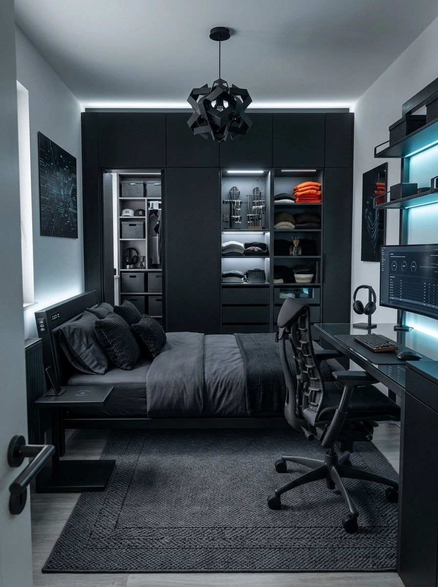 Blacktec Bedroom design — interior photo by GenRoom AI