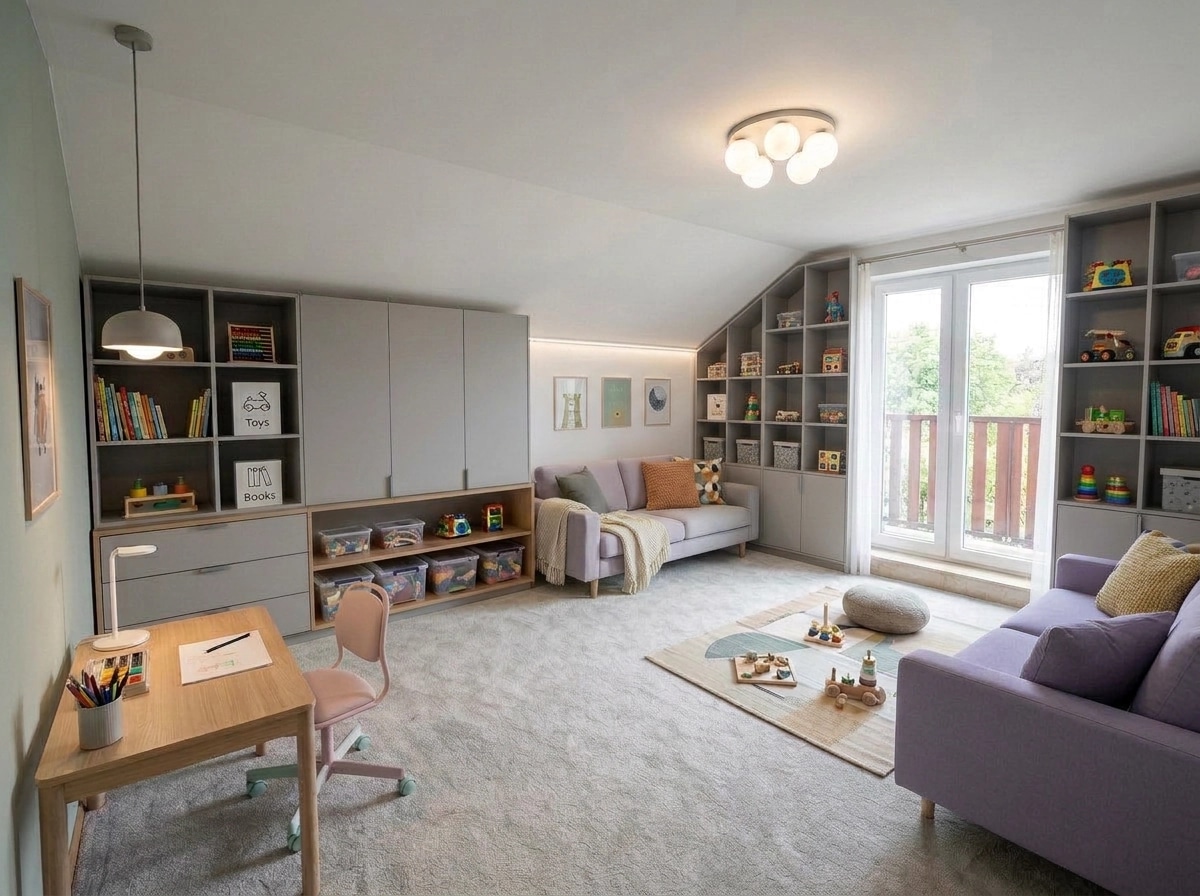 Contemporary Kids Room design — interior photo by GenRoom AI