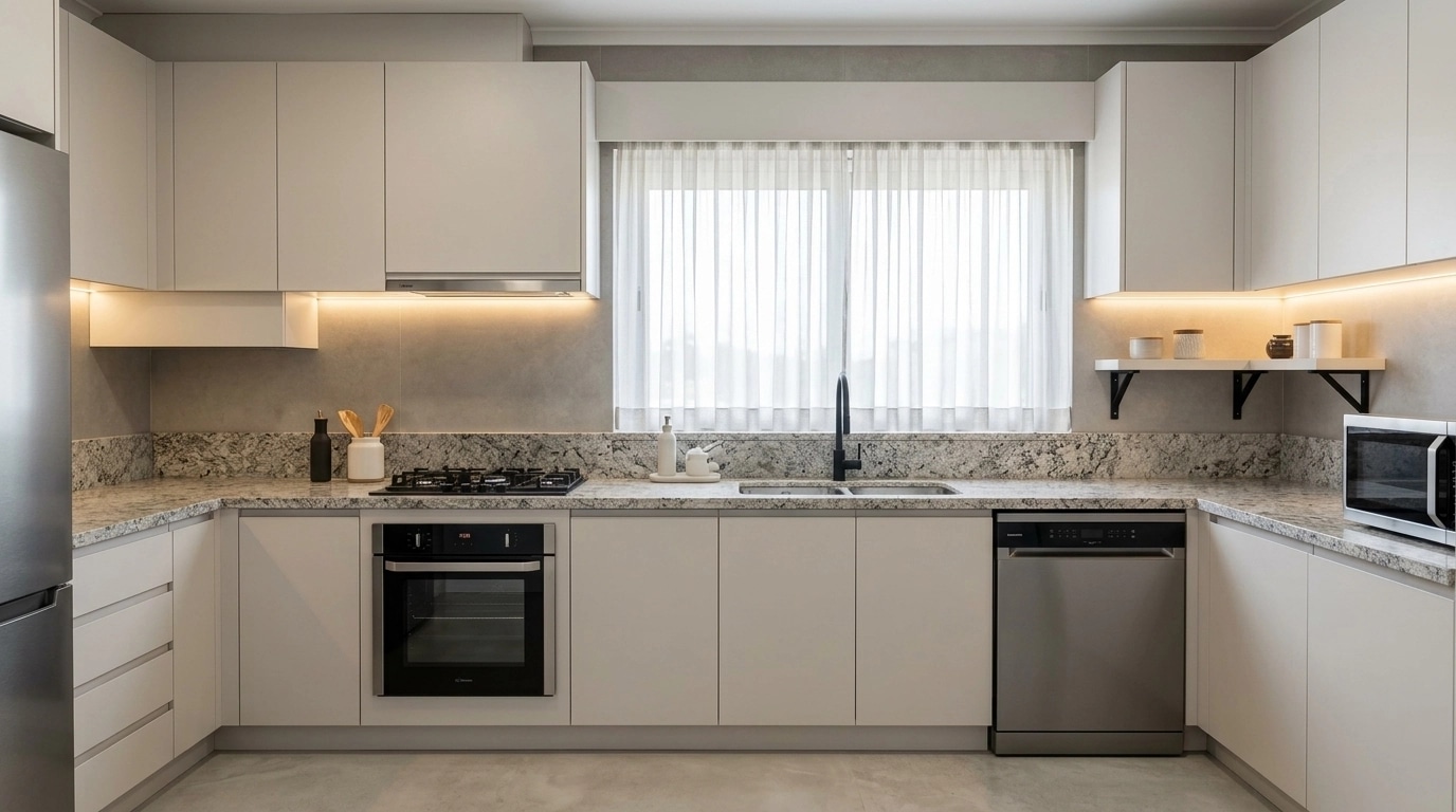 Kitchen interior in Contemporary style — photo by GenRoom AI