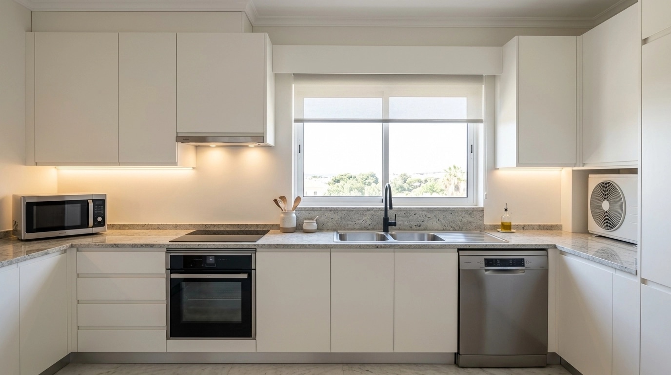 Kitchen interior in Portuguese Modern style — photo by GenRoom AI