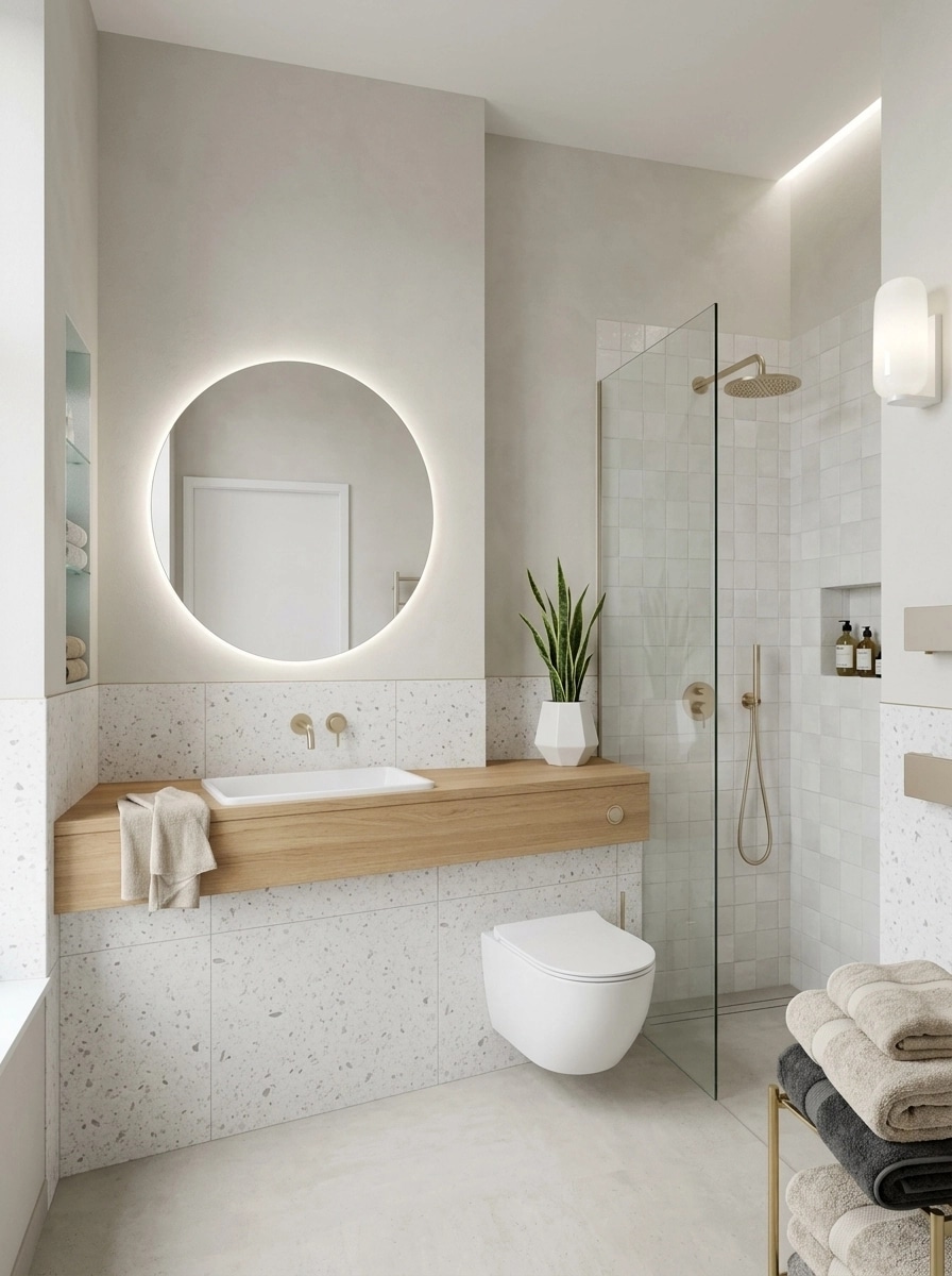 Bathroom interior in Scandinavian style — photo by GenRoom AI