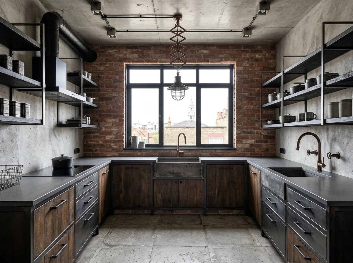 Loft / Industrial Cocina design — interior photo by GenRoom AI