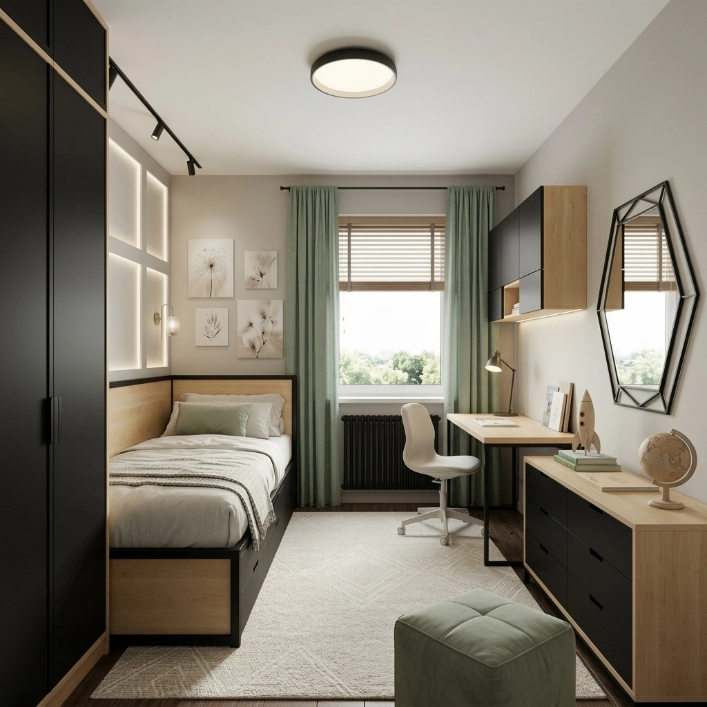 Loft / Industrial Kids Room design — interior photo by GenRoom AI
