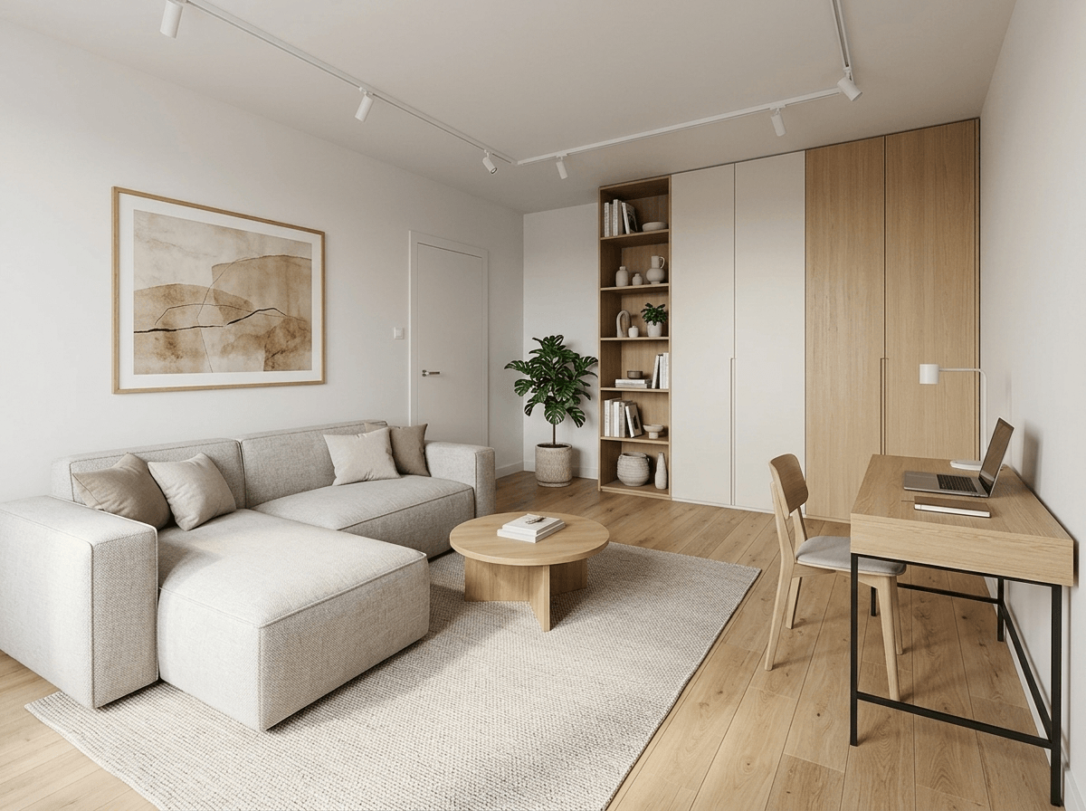 Interior design in Minimalism style — Living Room by GenRoom AI