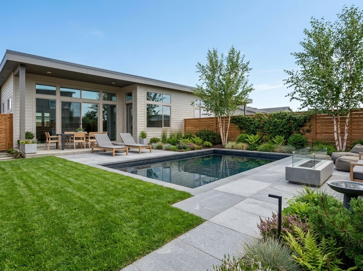 Landscape design in Scandinavian Garden style — Yard by GenRoom AI