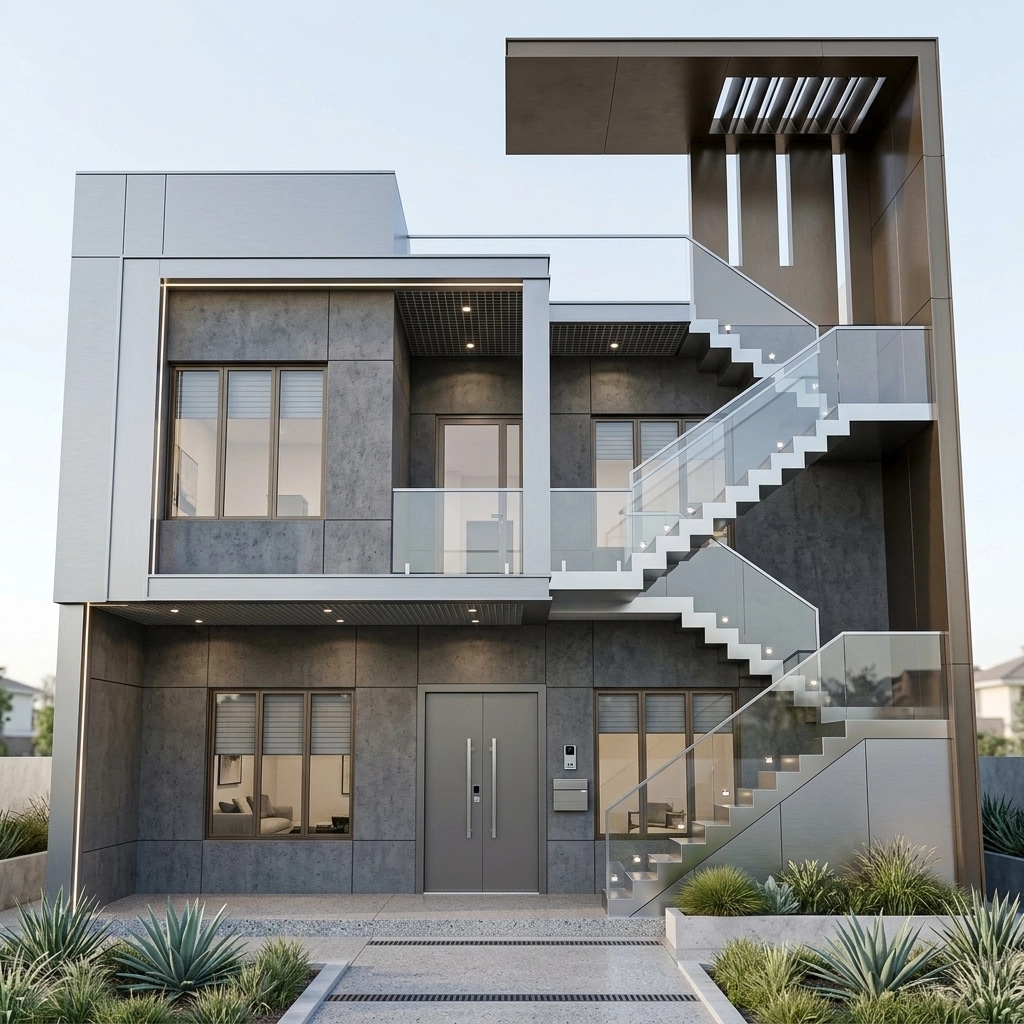 Hi-Tech Facade Facade design — facade photo by GenRoom AI