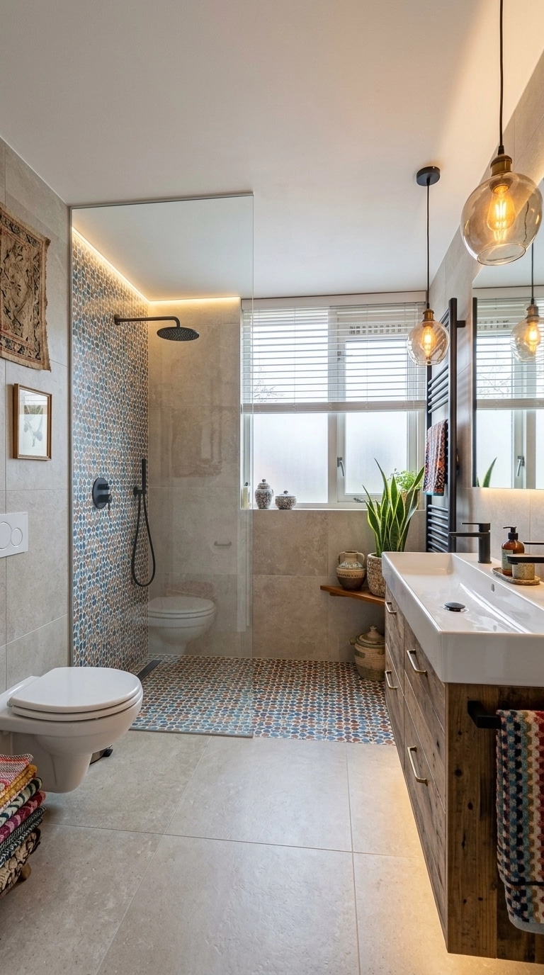 Bathroom interior in Eclectic style — photo by GenRoom AI