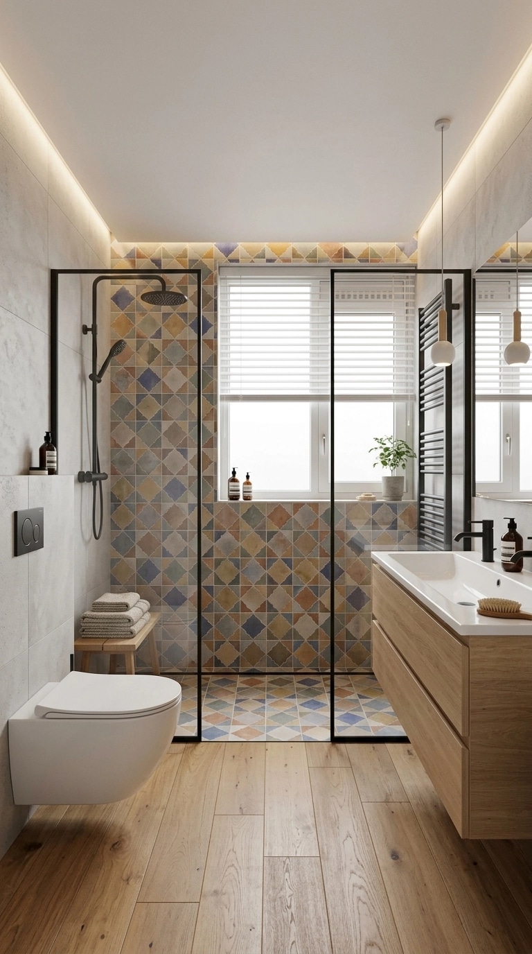 Bathroom interior in Scandinavian style — photo by GenRoom AI