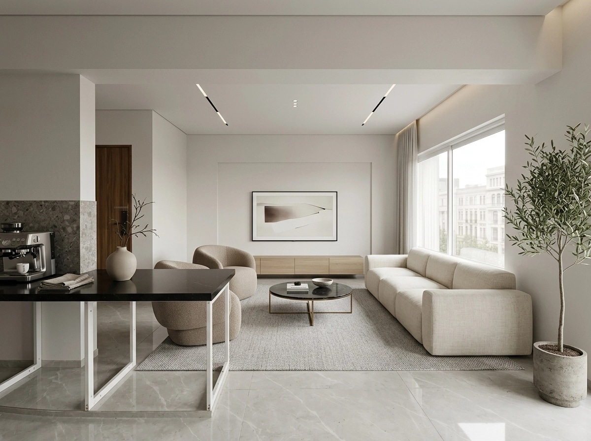 Minimalism Living Room design — interior photo by GenRoom AI