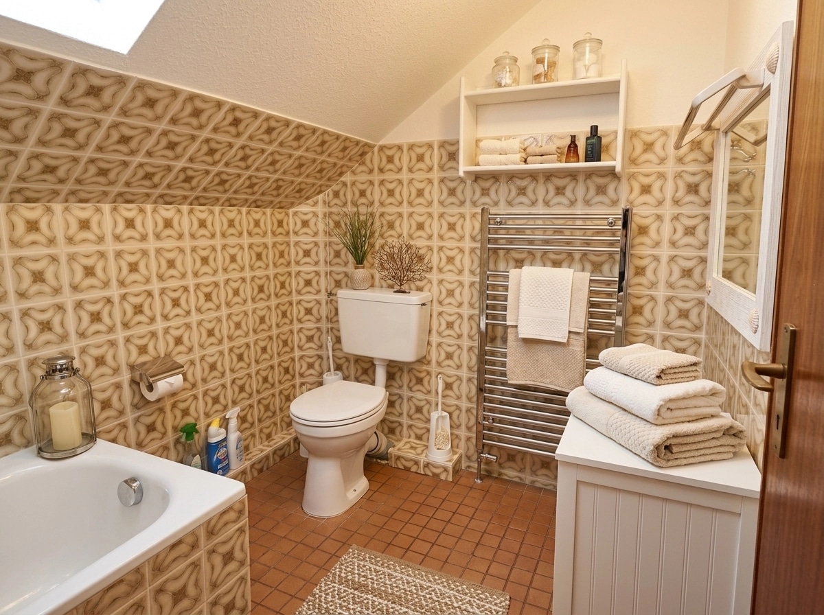 Bathroom interior in Coastal / Hamptons style — photo by GenRoom AI