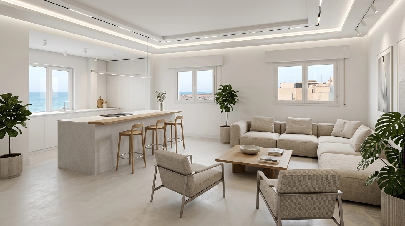 Interior design in Minimalism style — Living Room by GenRoom AI