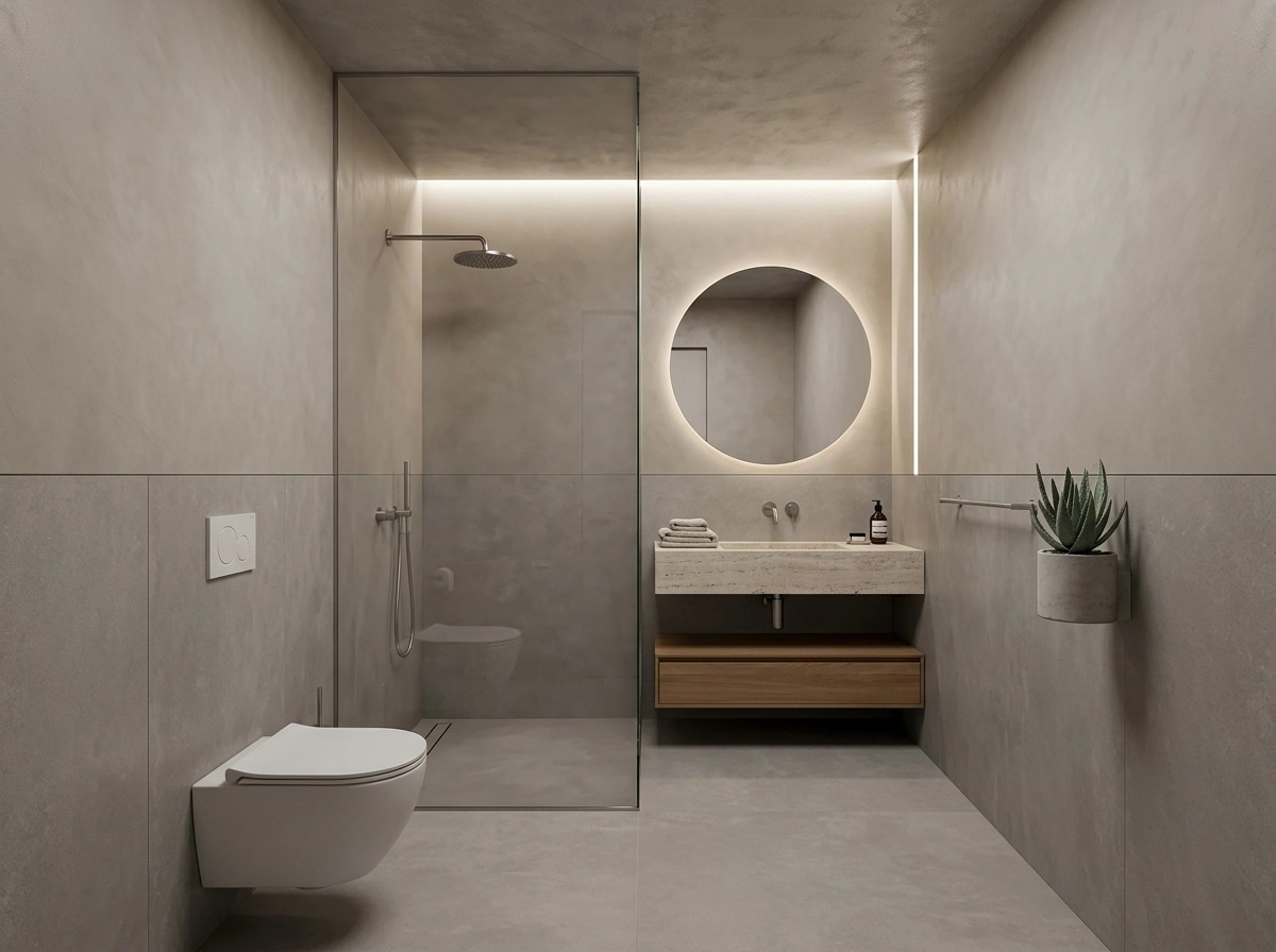 Minimalism Bathroom design — interior photo by GenRoom AI