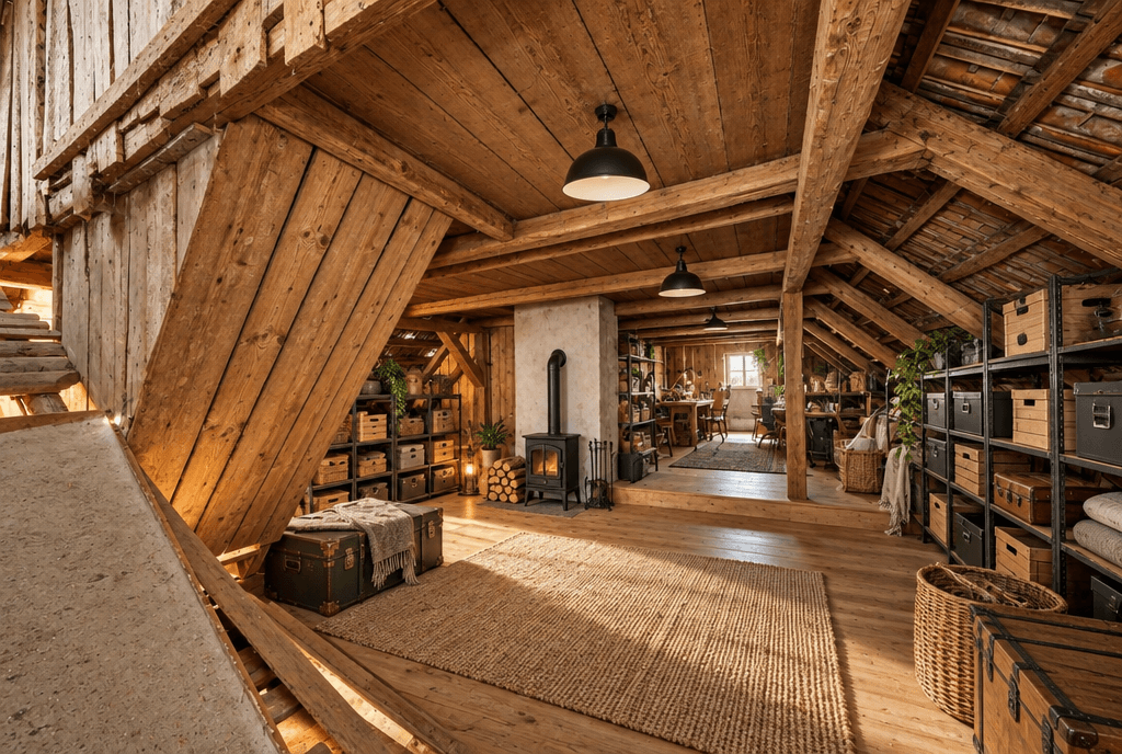 Interior design in Loft / Industrial style — attic by GenRoom AI