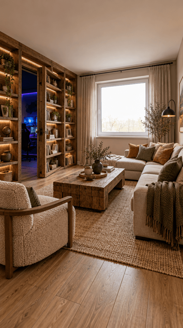 Design d'intérieur en style Rustic — Salon par GenRoom AI