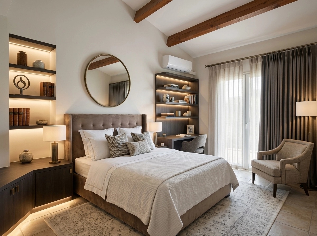 Transitional Bedroom design — interior photo by GenRoom AI
