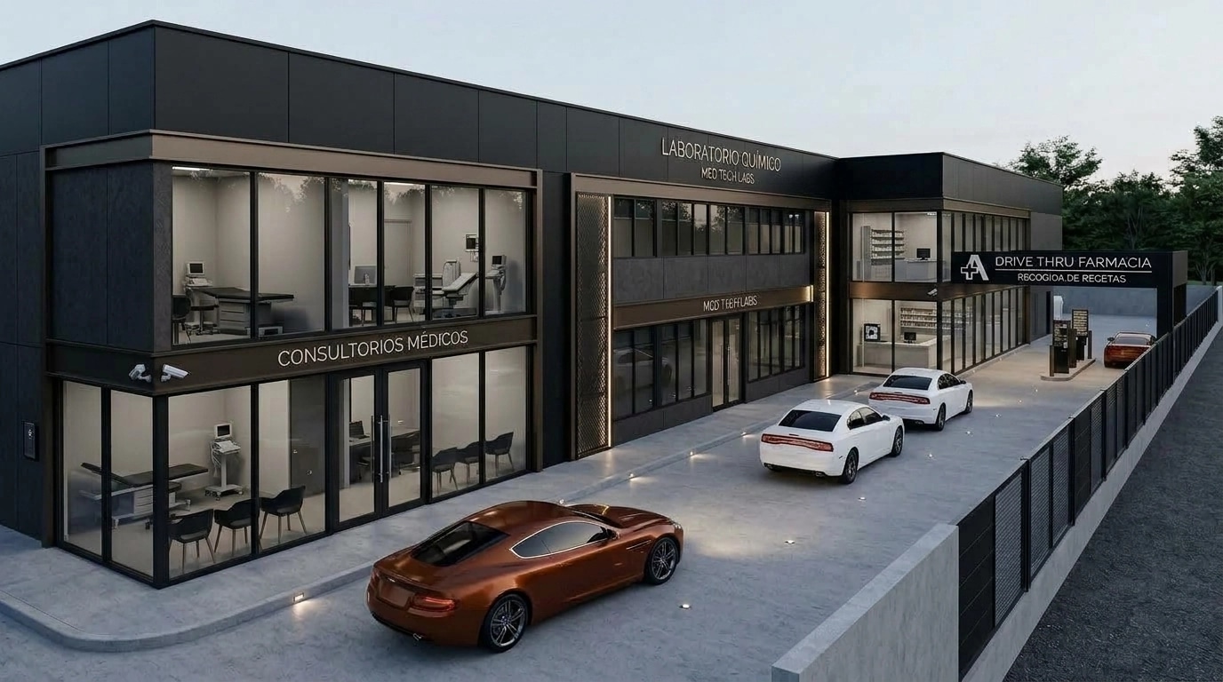 Facade design in Blacktec Facade style — Facade by GenRoom AI