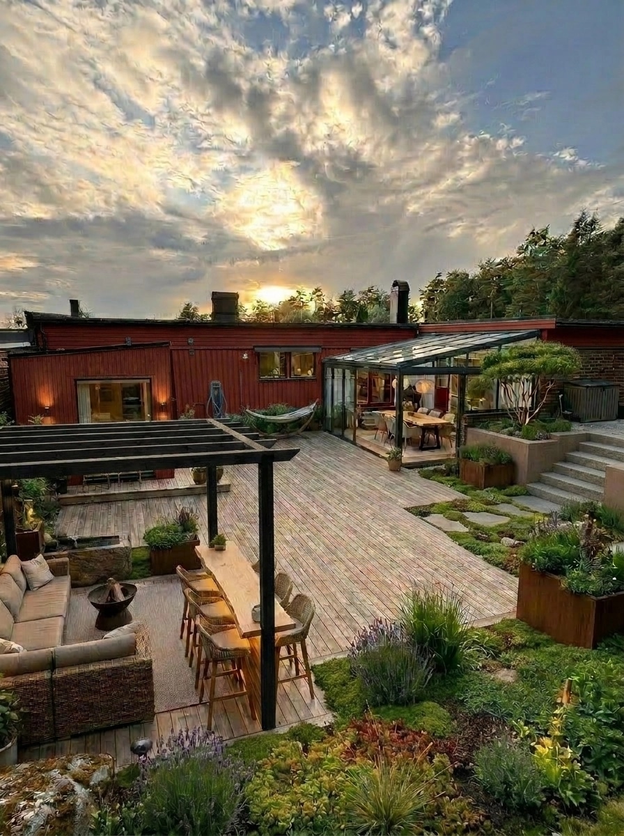 Landscape design in Eco Natural Garden style — Yard by GenRoom AI
