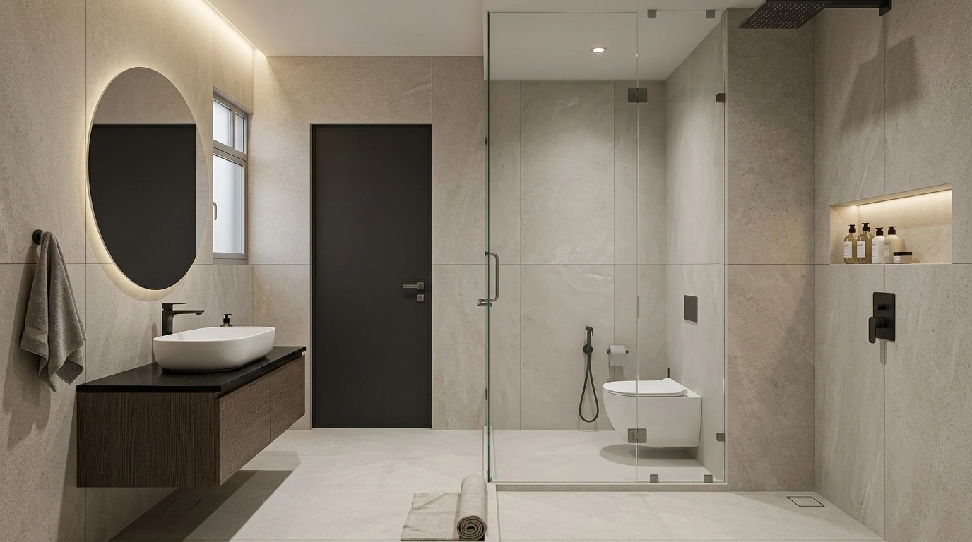 Minimalism Bathroom design — interior photo by GenRoom AI