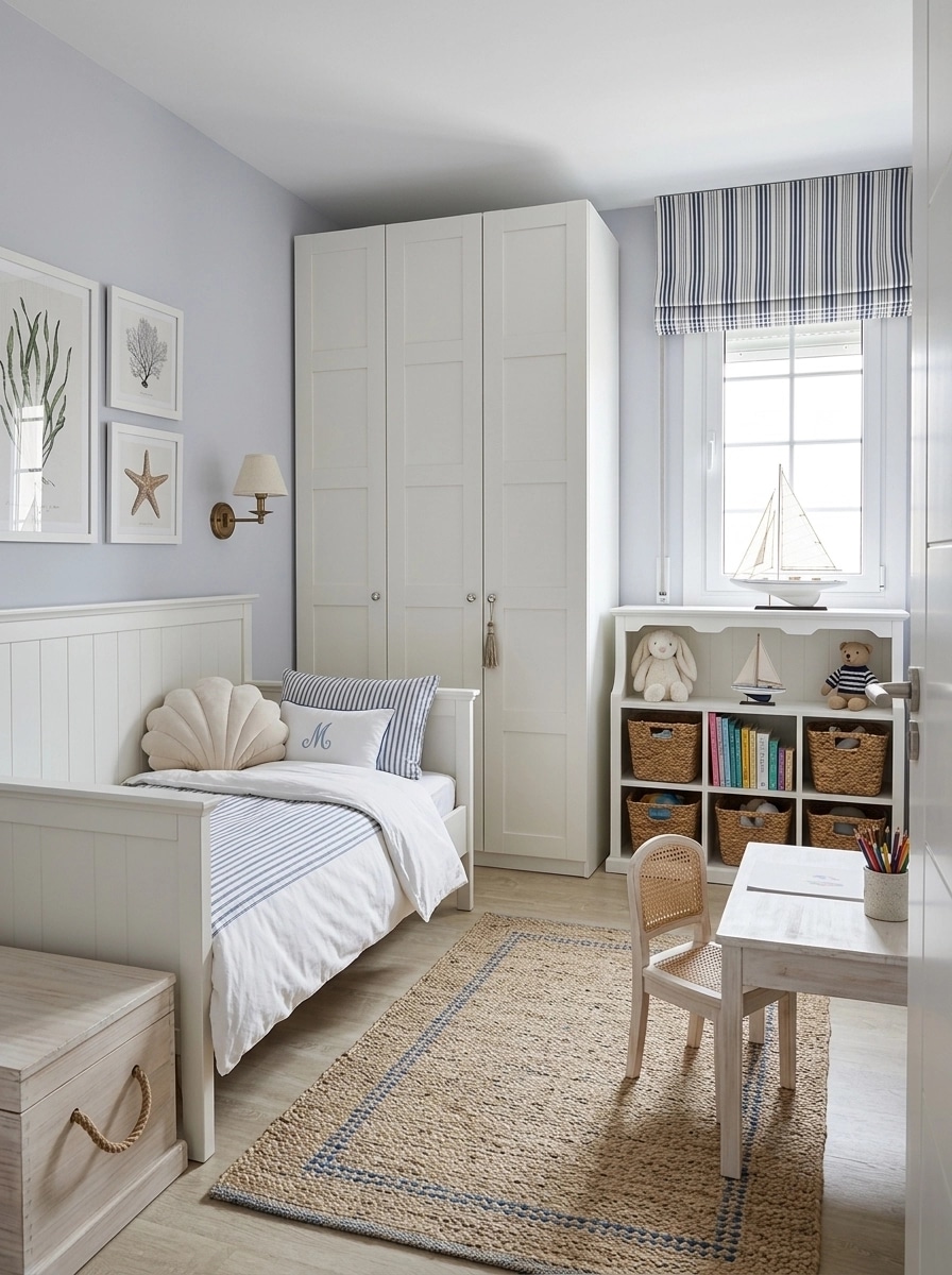 Interior design in Coastal / Hamptons style — Kids Room by GenRoom AI