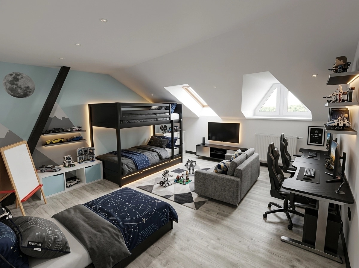 Blacktec Kids Room design — interior photo by GenRoom AI