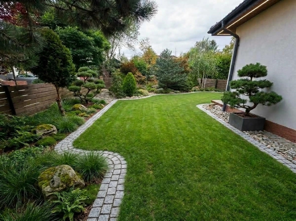 Landscape design in Scandinavian Garden style — Yard by GenRoom AI