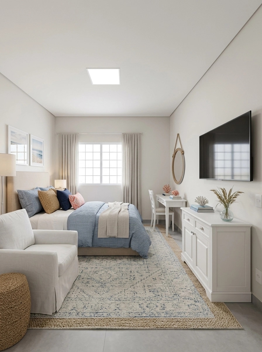 Interior design in Coastal / Hamptons style — Bedroom by GenRoom AI