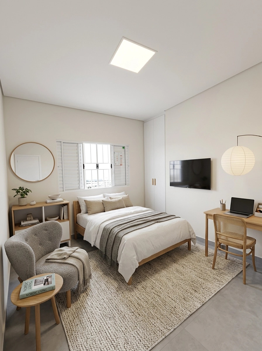 Interior design in Scandinavian style — Bedroom by GenRoom AI