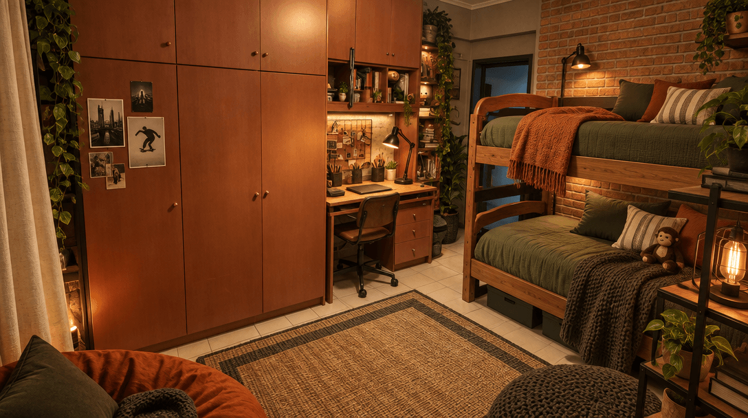 Loft / Industrial Kids Room design — interior photo by GenRoom AI