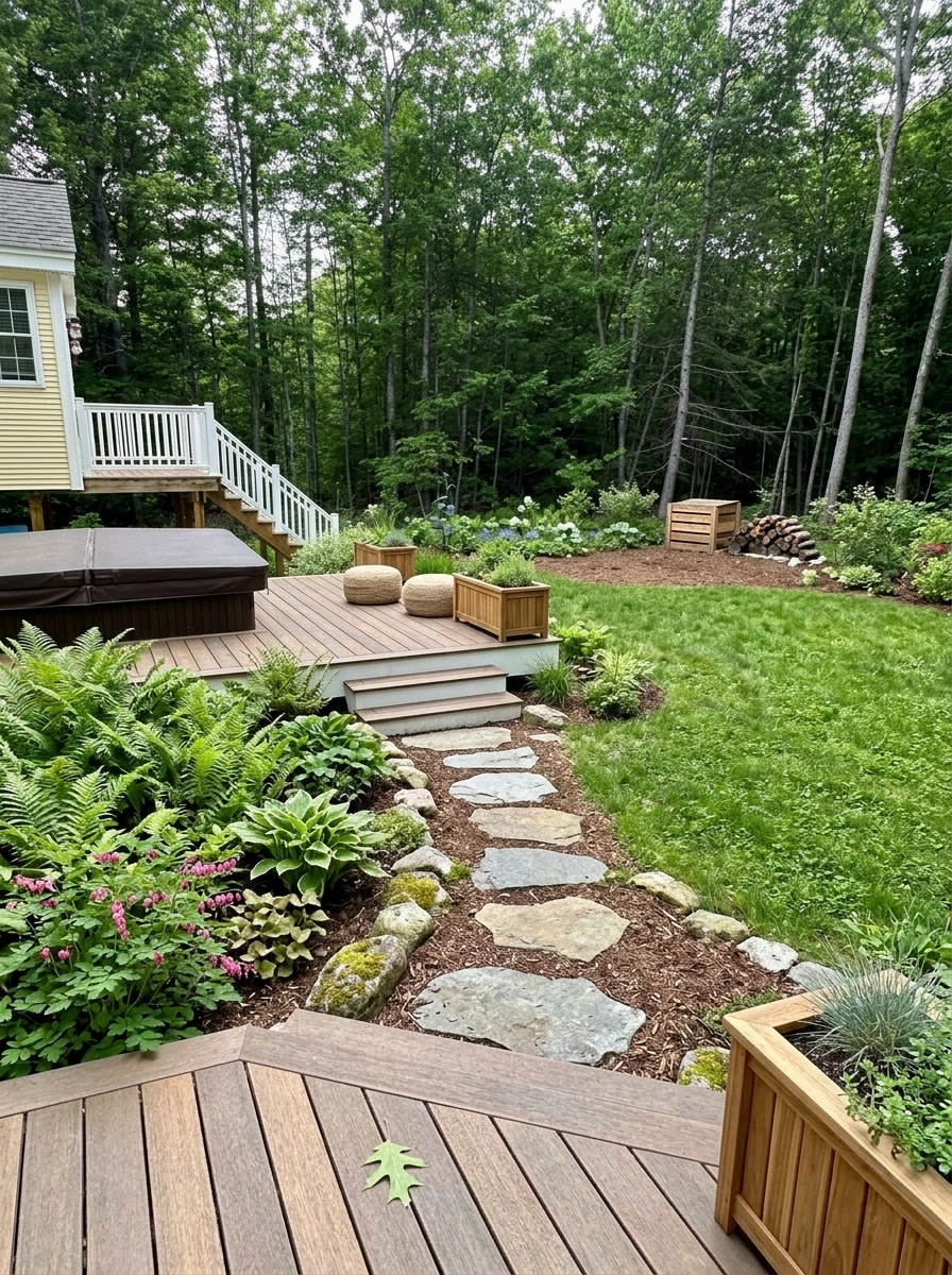 Landscape design in Eco Natural Garden style — Yard by GenRoom AI