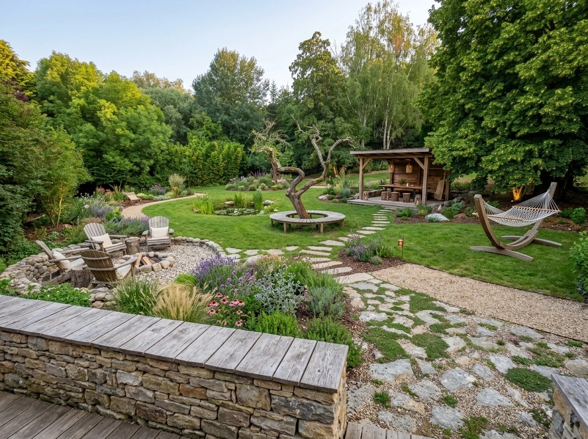Landscape design in Eco Natural Garden style — Yard by GenRoom AI