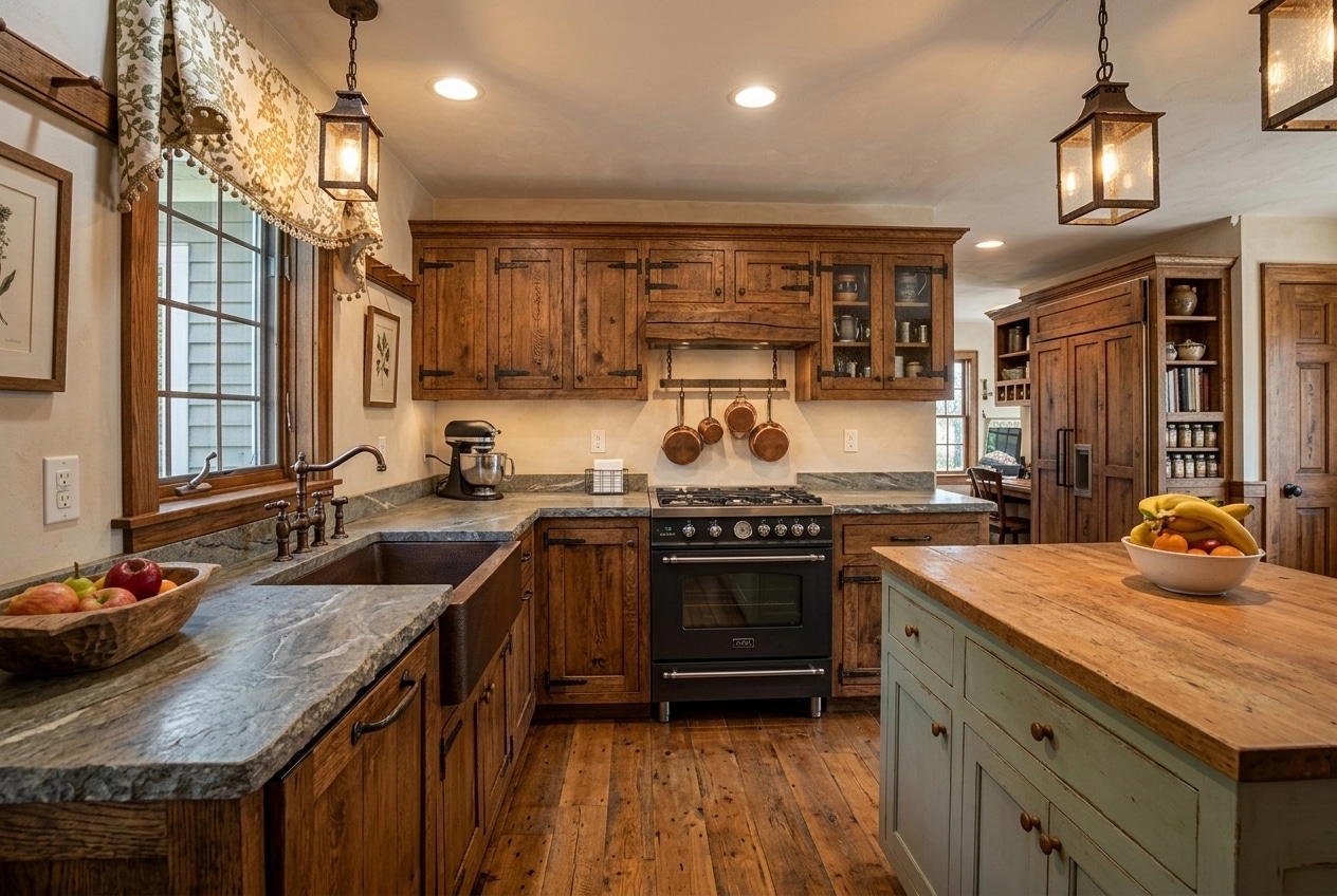 Kitchen interior in Rustic style — photo by GenRoom AI