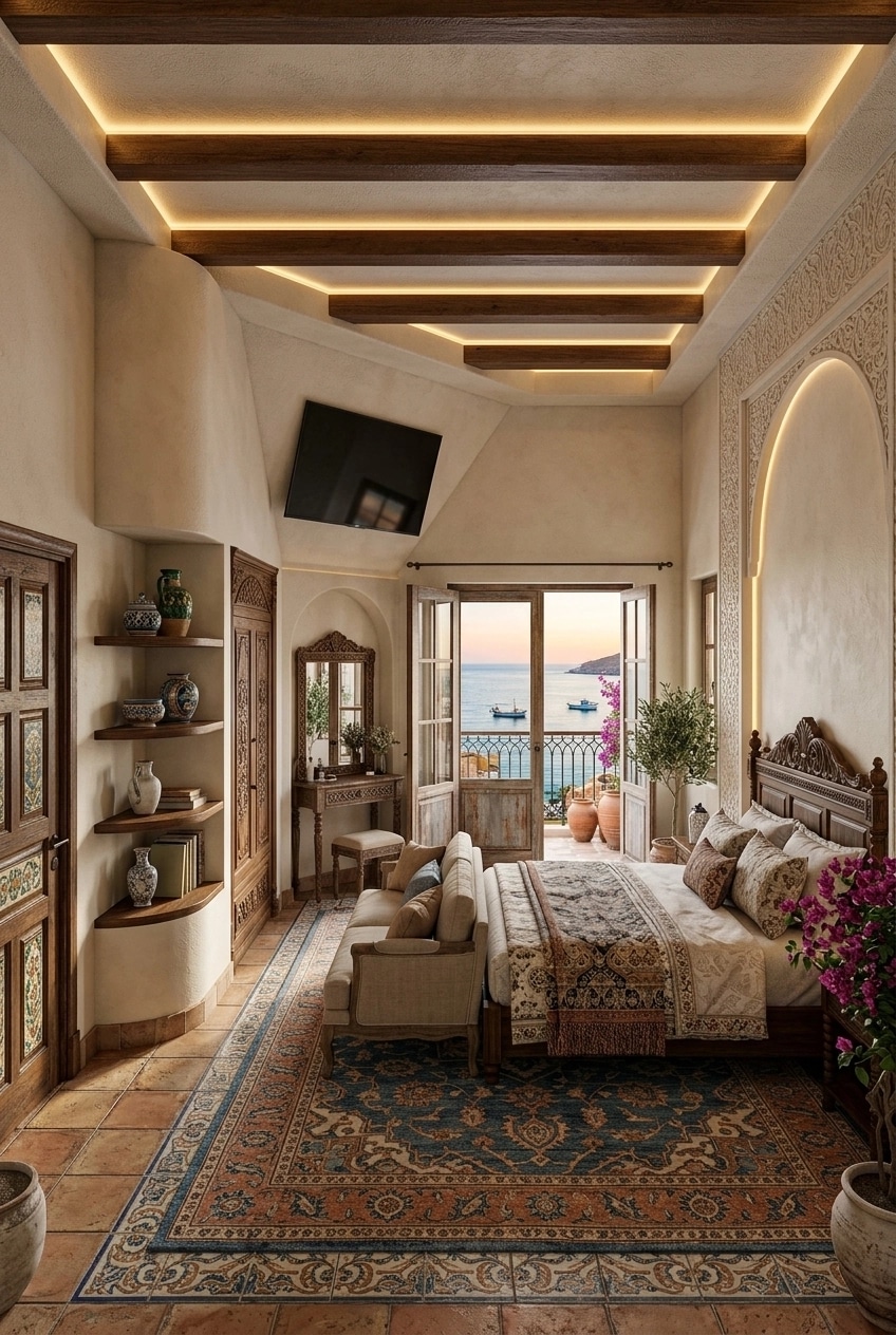 Interior design in Mediterranean style — Bedroom by GenRoom AI