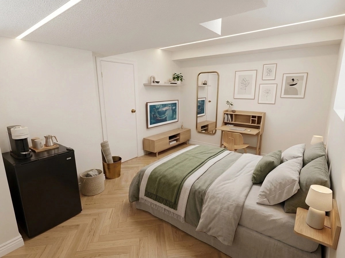 Scandinavian Bedroom design — interior photo by GenRoom AI