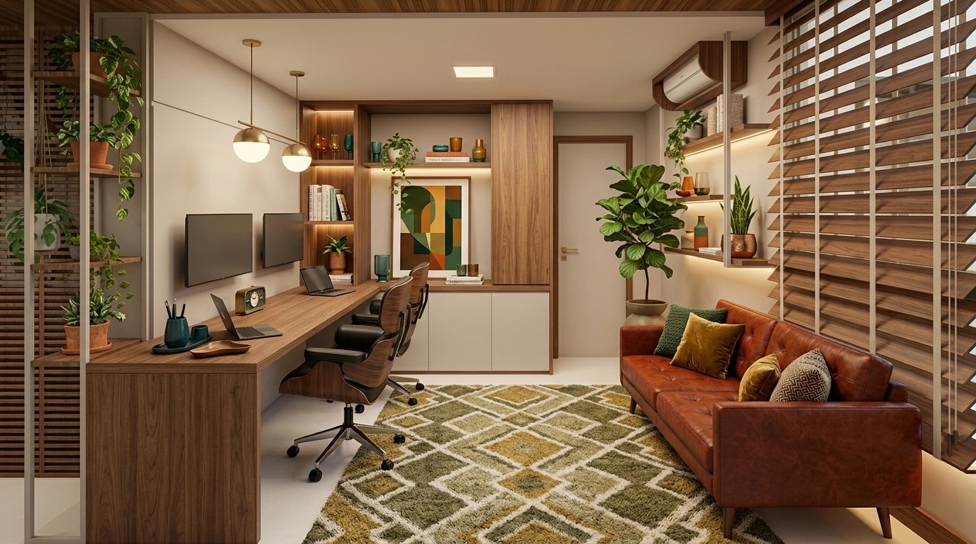 Interior design in Mid-Century Modern style — Office by GenRoom AI