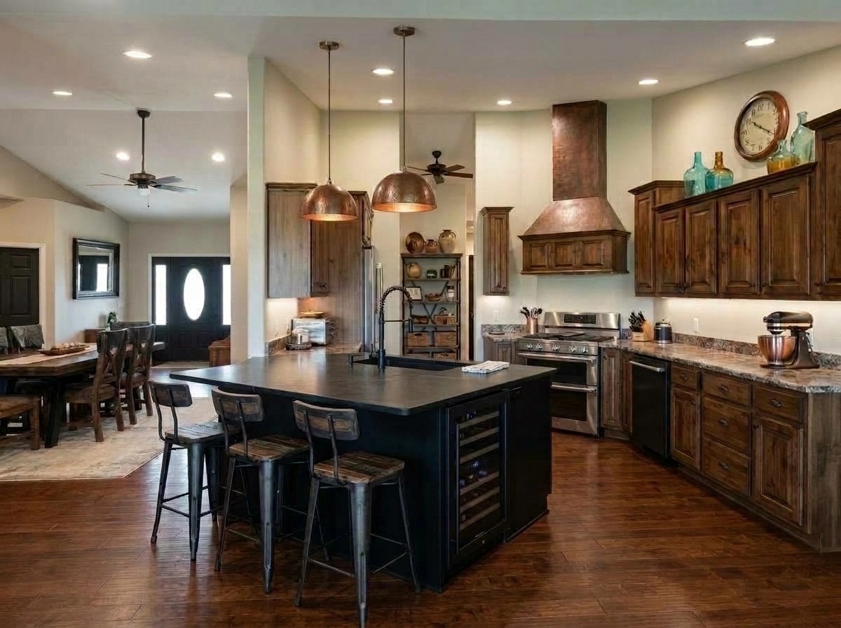 Kitchen interior in Rustic style — photo by GenRoom AI