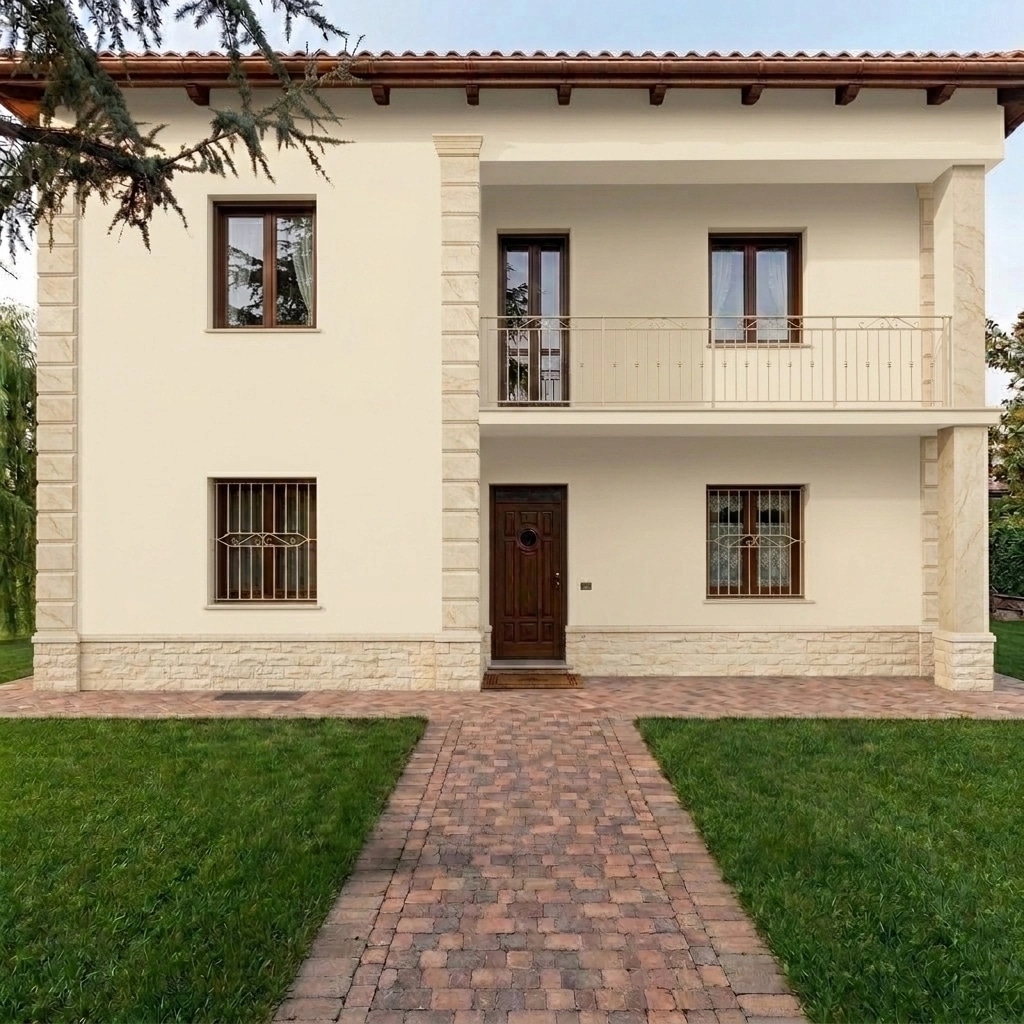 Italian Villa Facade Facade design — facade photo by GenRoom AI