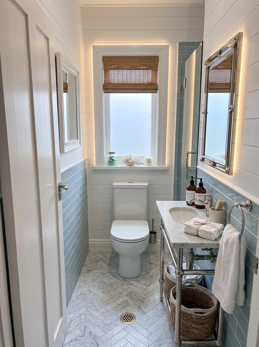 Coastal / Hamptons Bathroom design — interior photo by GenRoom AI