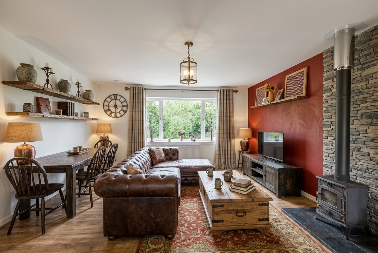 Interior design in Rustic style — Living Room by GenRoom AI