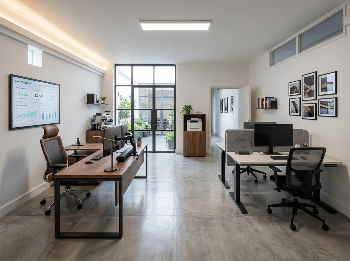 Office interior in Contemporary style — photo by GenRoom AI