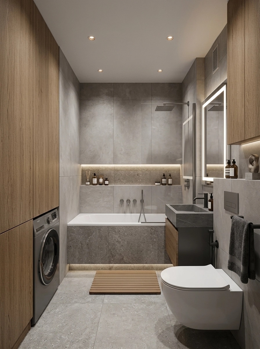 Bathroom interior in Contemporary style — photo by GenRoom AI