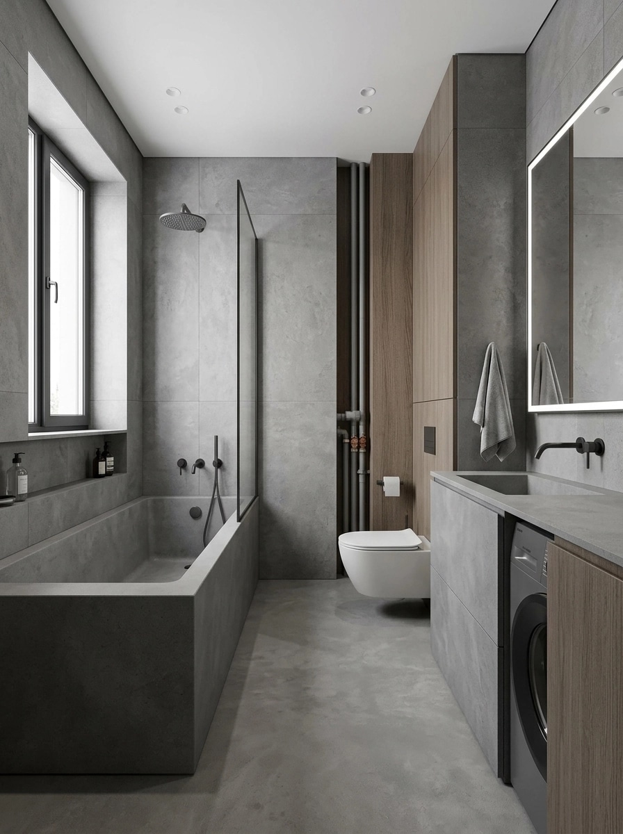 Bathroom interior in Minimalism style — photo by GenRoom AI