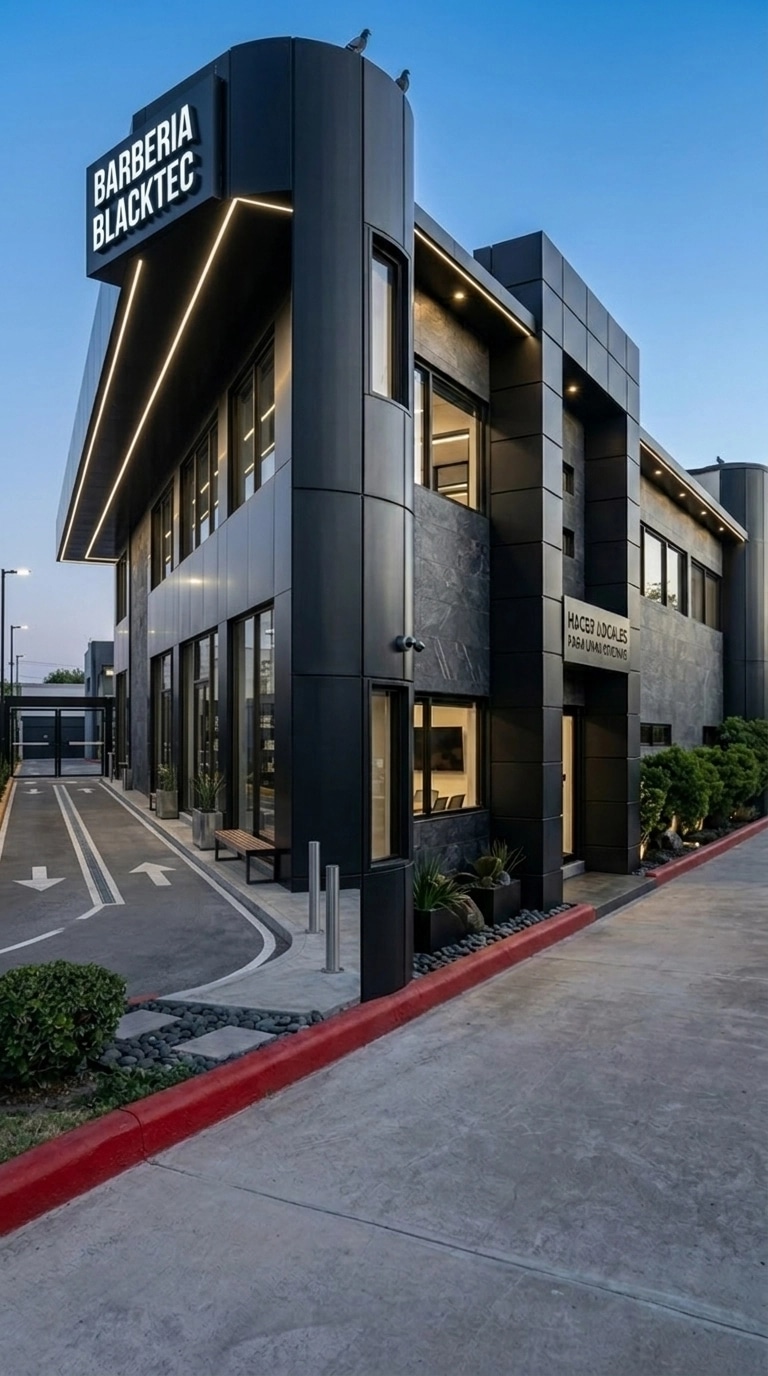 Facade design in Blacktec Facade style — Facade by GenRoom AI