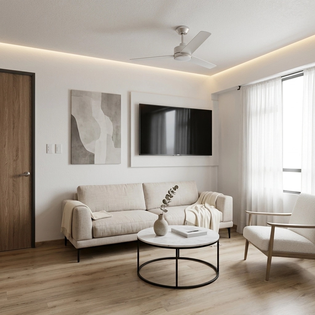 Minimalism Living Room design — interior photo by GenRoom AI