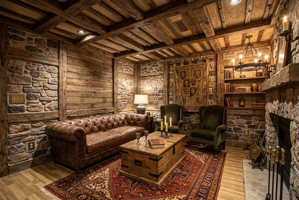 Interior design in Rustic style — Living Room by GenRoom AI