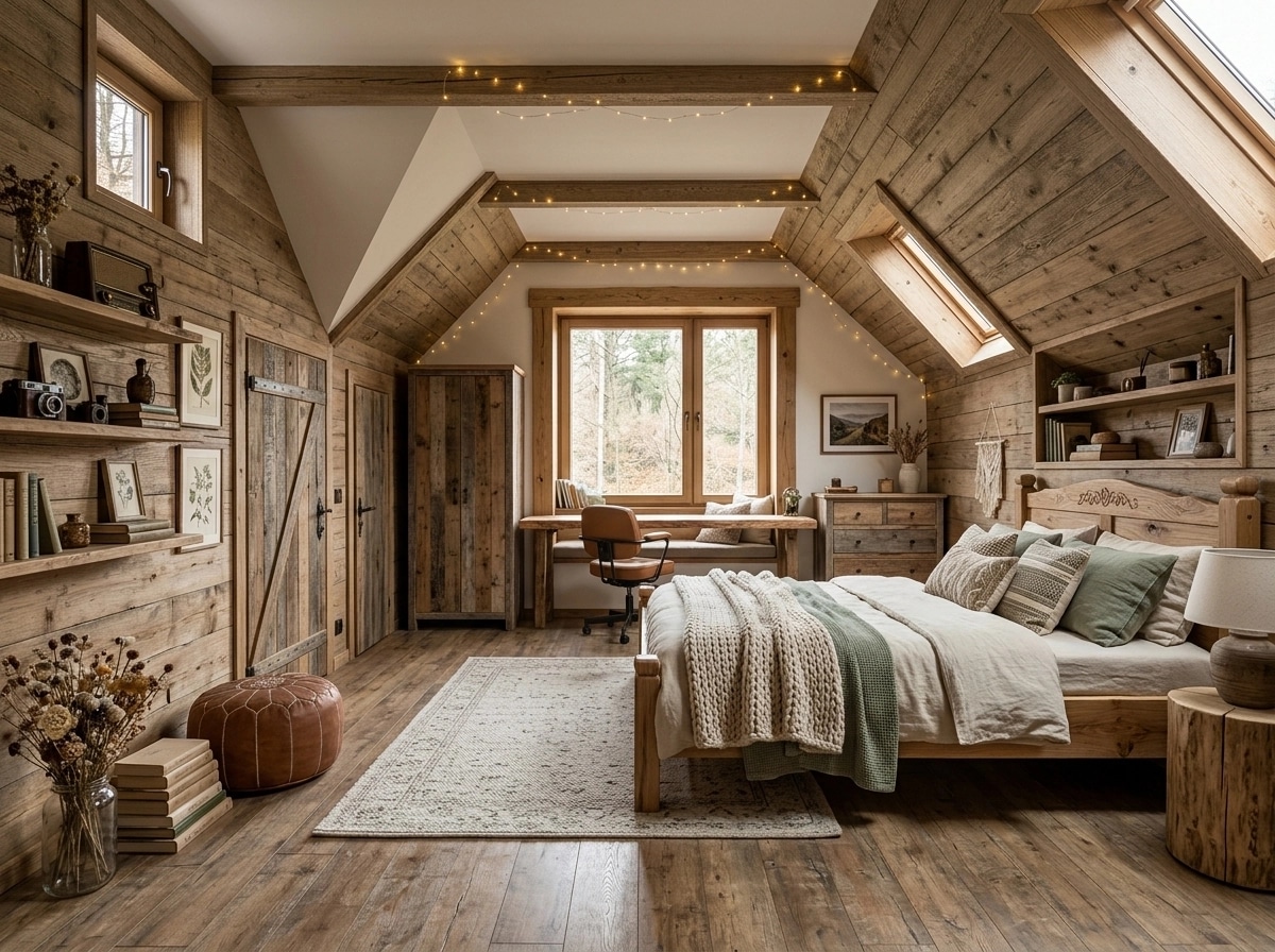 Interior design in Rustic style — Bedroom by GenRoom AI