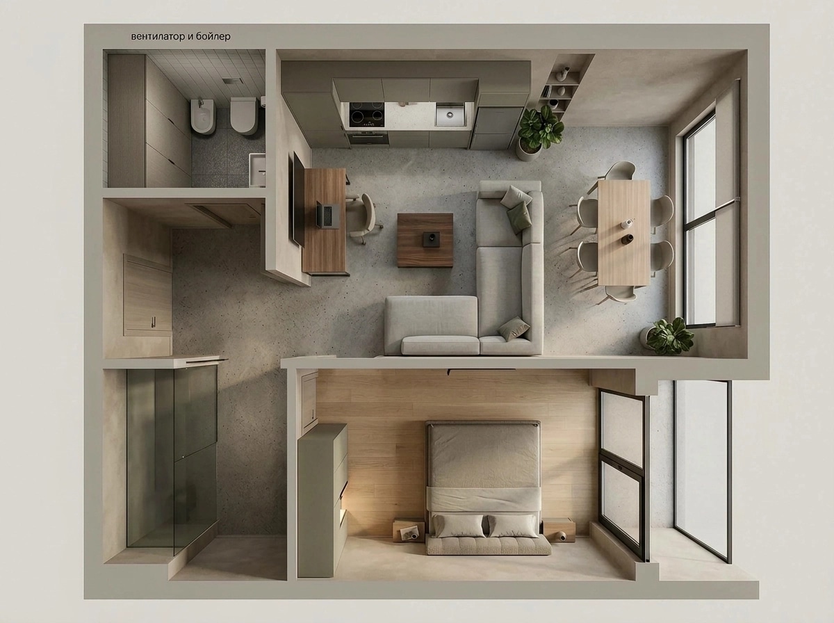 Interior design in Contemporary style — Living Room by GenRoom AI