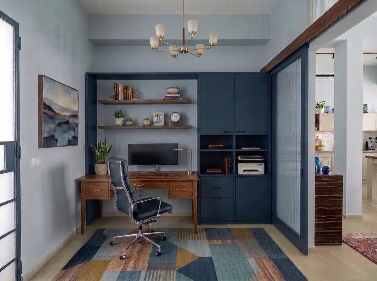 Interior design in Mid-Century Modern style — home_office by GenRoom AI