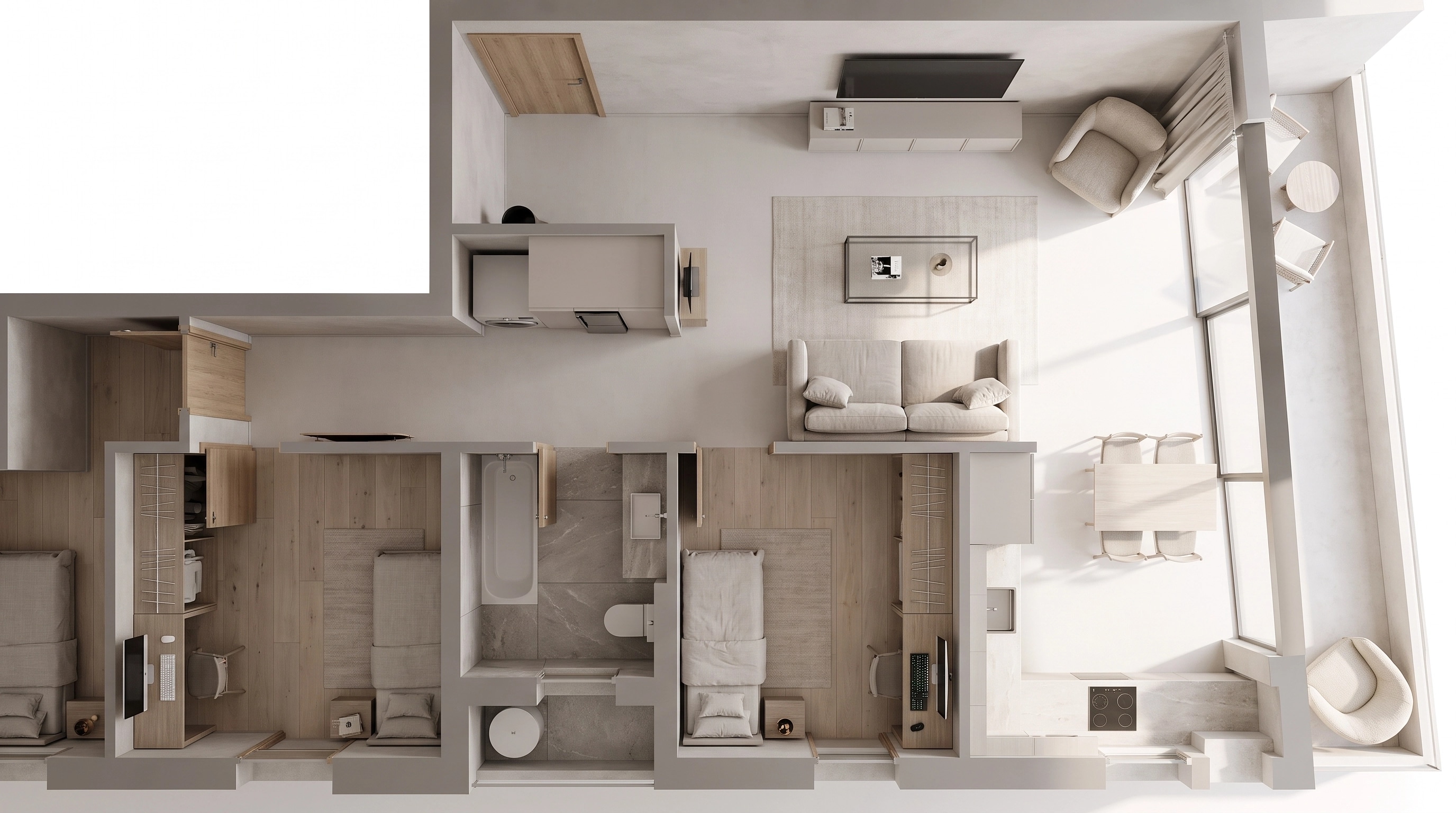 Minimalism Living Room design — interior photo by GenRoom AI
