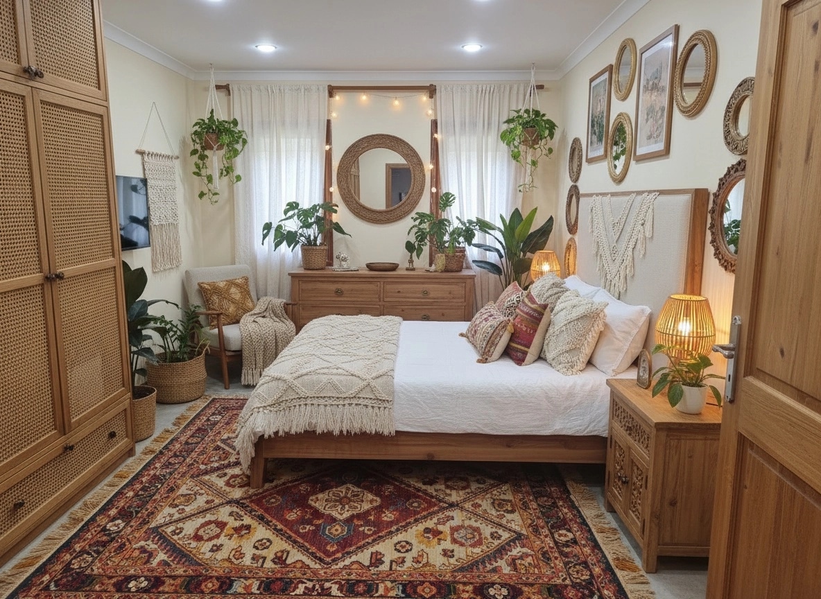 Bohemian Bedroom design — interior photo by GenRoom AI