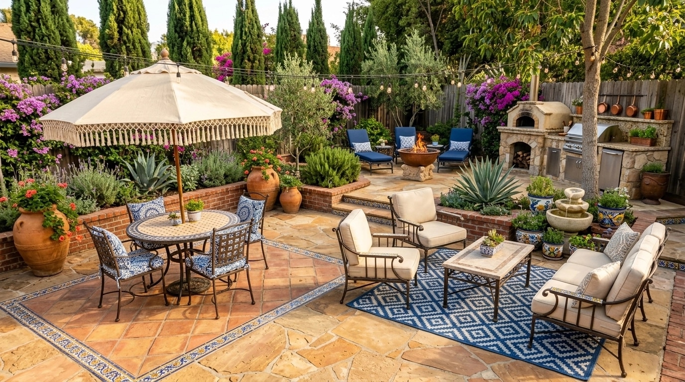 Landscape design in Mediterranean Yard style — Yard by GenRoom AI